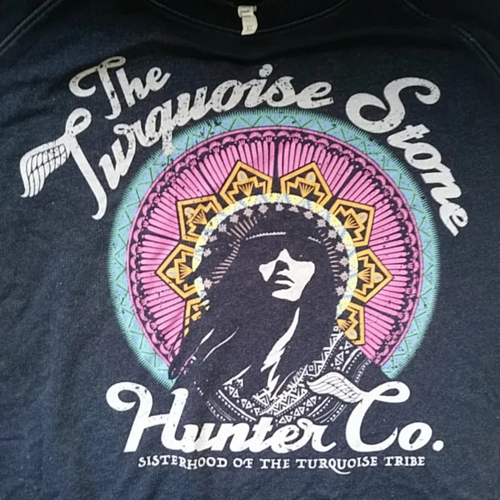Spell designs XS turquoise stone hunter sloppy joe pullover sweater - Picture 4 of 12